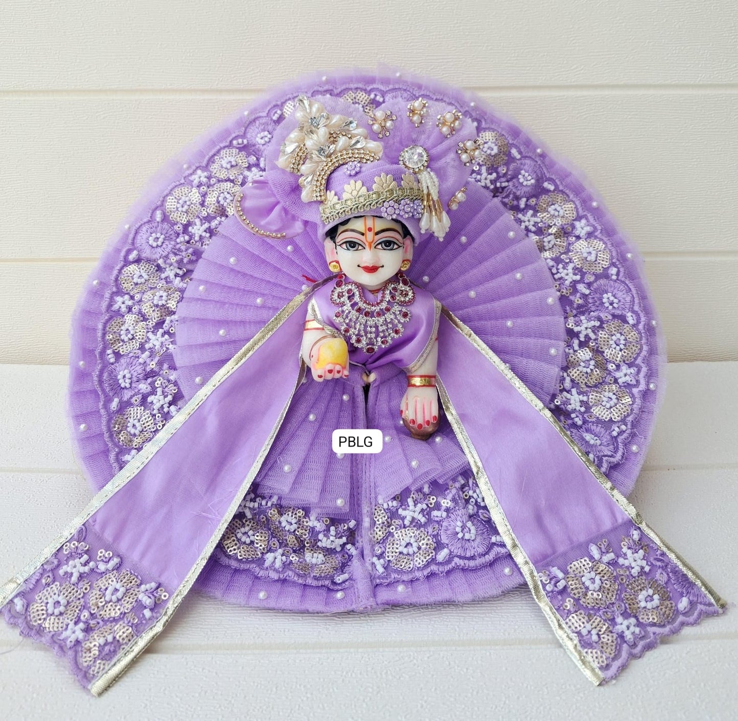 Lavender dress with pagdi and patka