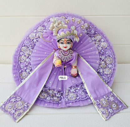 Lavender dress with pagdi and patka