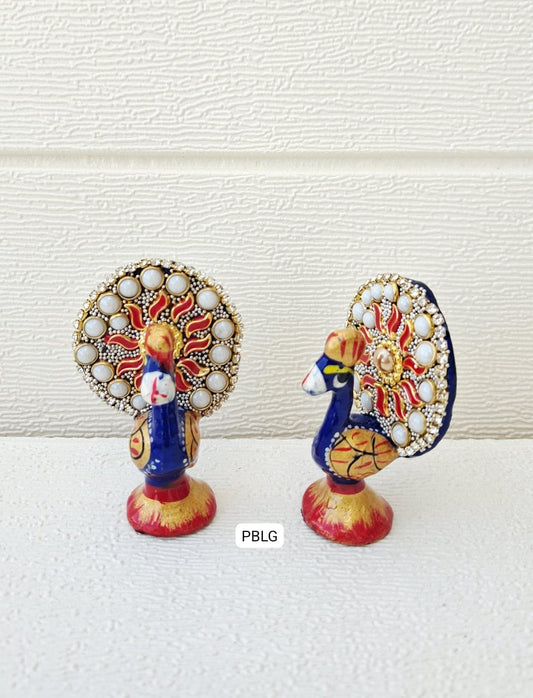 Meenakari metal peacock
