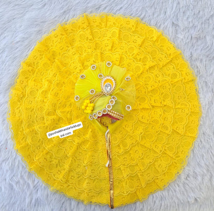 Yellow lace poshak ( 6 no.)