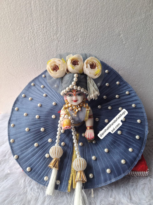 Grey colour dress with pagdi and patka