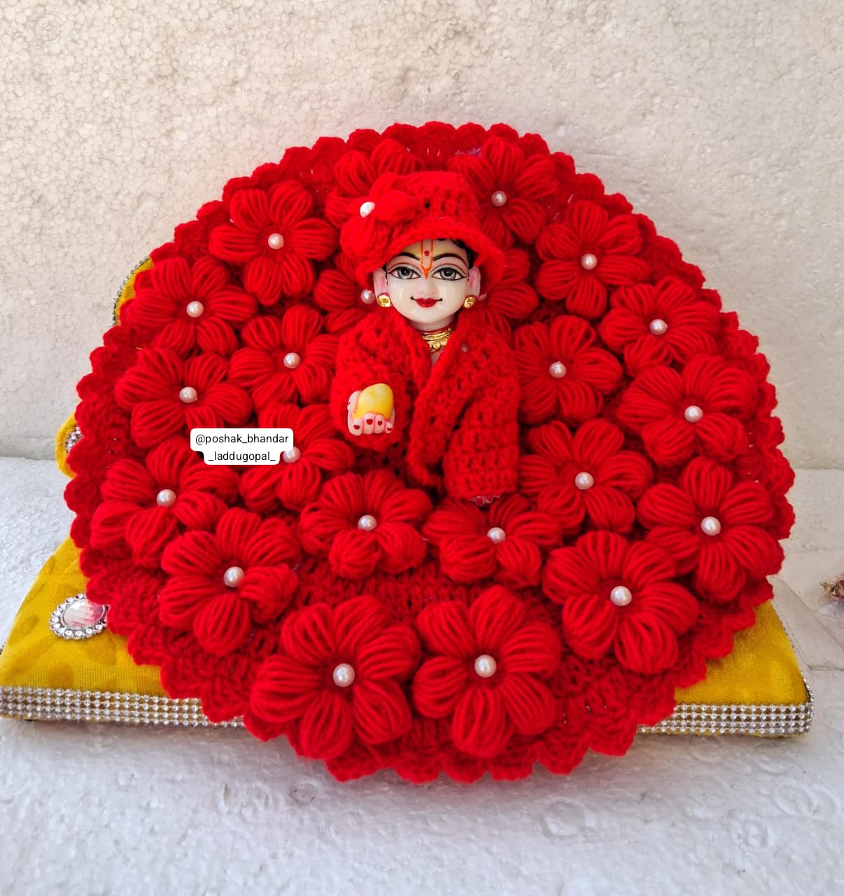 Flower Woolen dress with cap