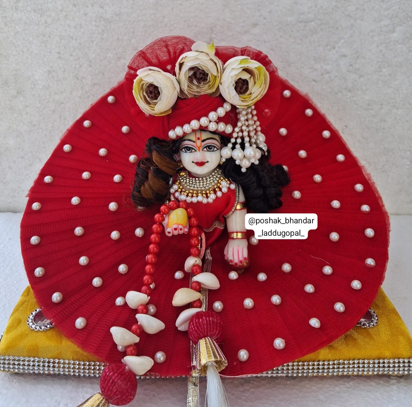 Red Moti dress with heavy patka ( 3 to 7 no. )
