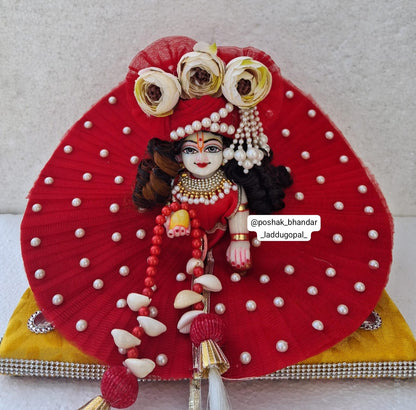 Red Moti dress with heavy patka ( 3 to 7 no. )