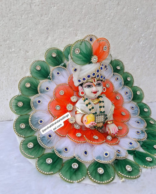 Tricolor dress with pagdi