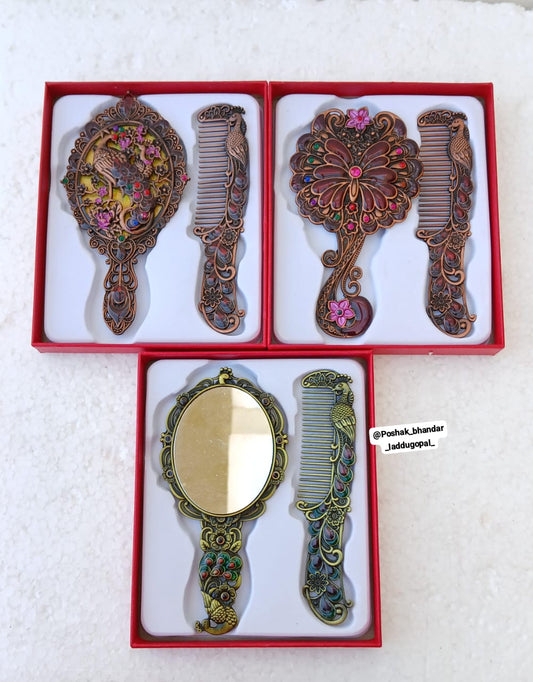 Heavy mirror comb set ( rajwadi )