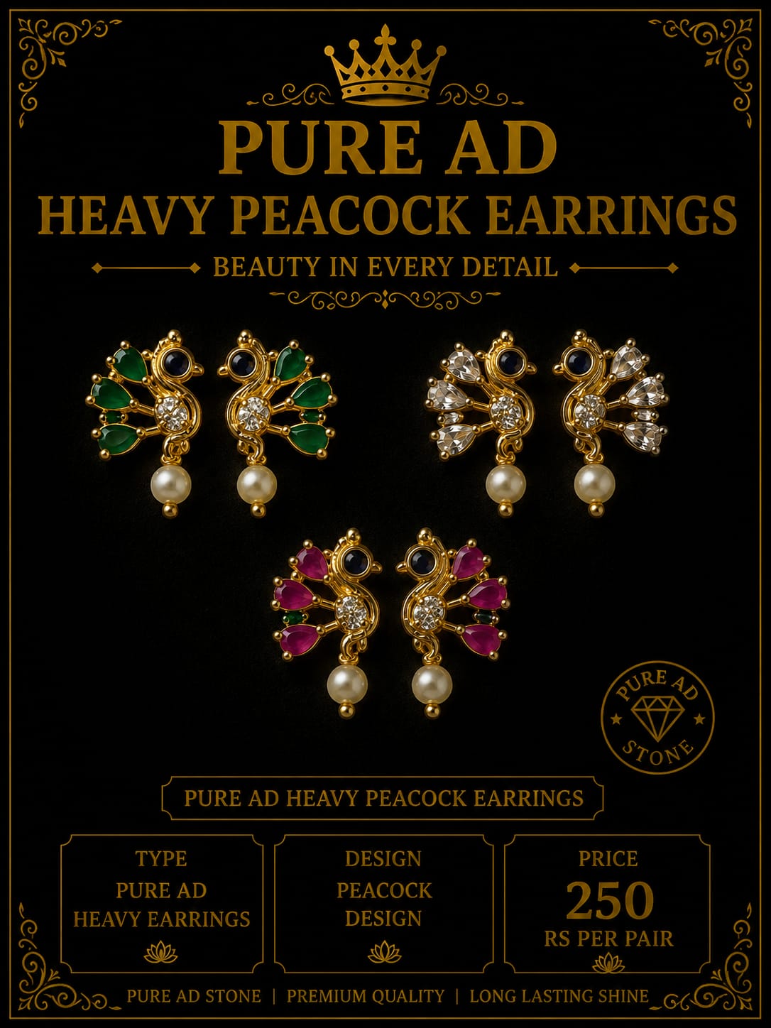 Pure ad peacock earrings