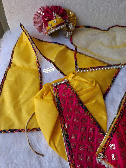 Multicolored heavy radhakrishna dress