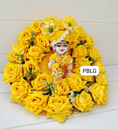 Yellow rose flower dress with pagdi