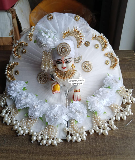 Heavy white flower latkan dress