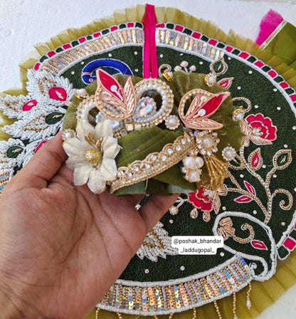 Mehndi colour heavy handwork dress with pagdi and patka