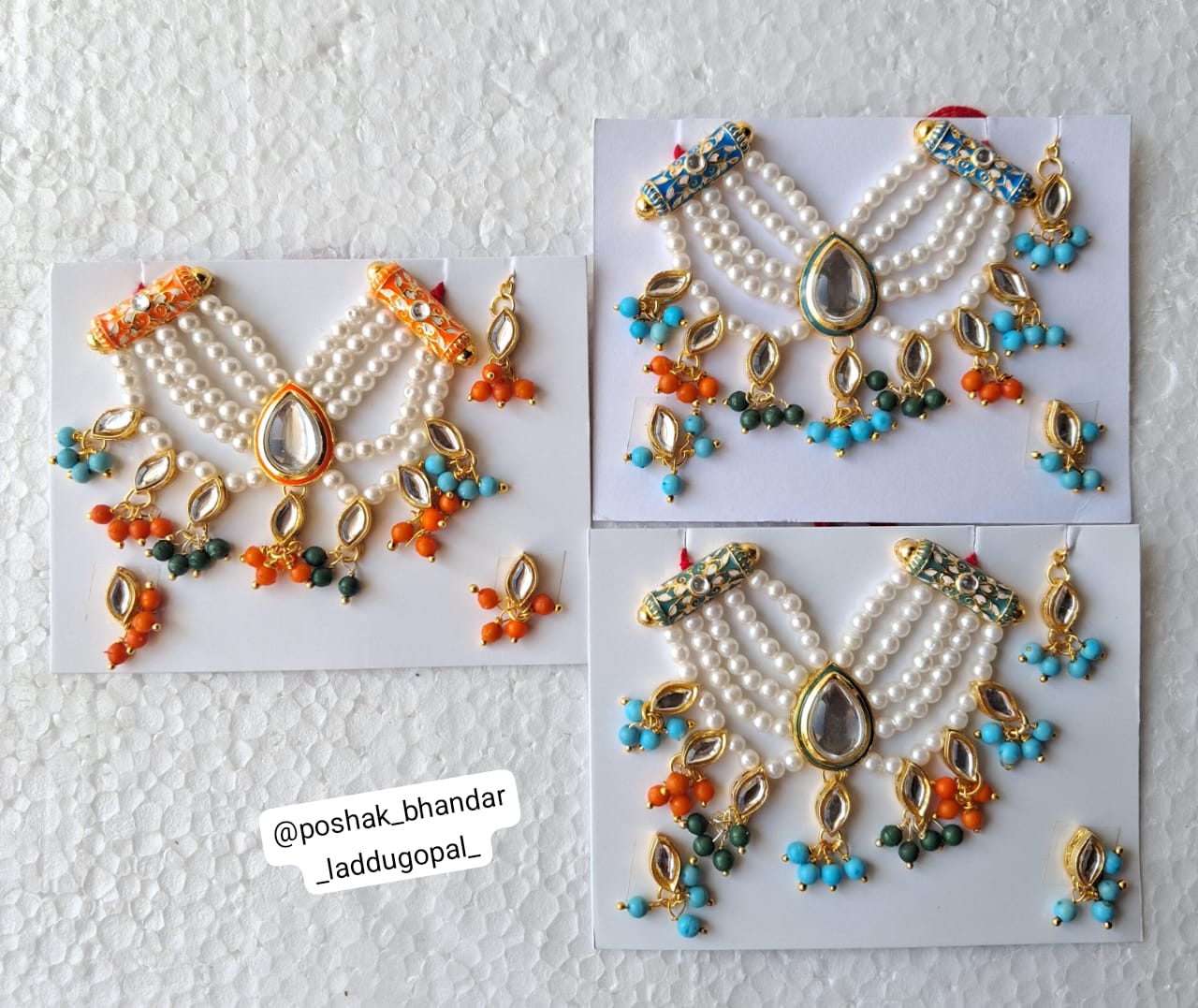 Heavy mala set with earrings and maangtika