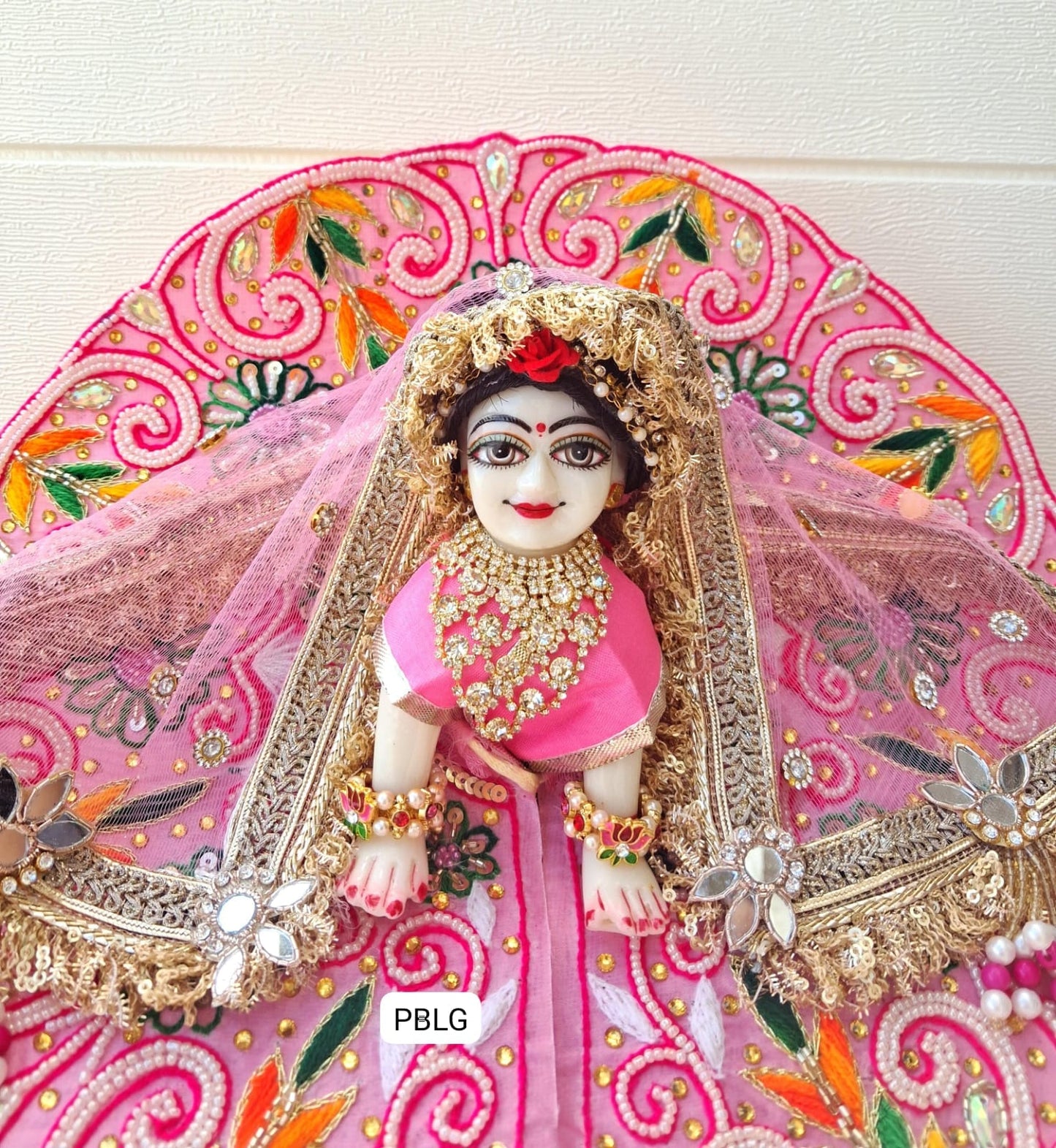 Pink heavy handwork dress with duppata