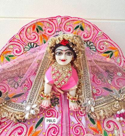 Pink heavy handwork dress with duppata