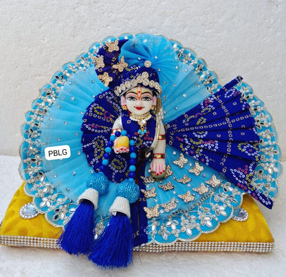 Sky blue heavy dress with pagdi and patka