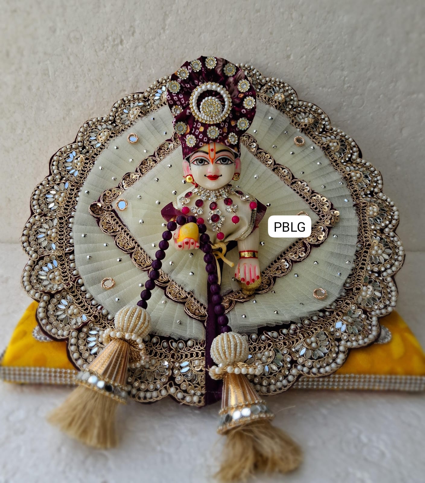 Unique colour heavy dress with pagdi and patka