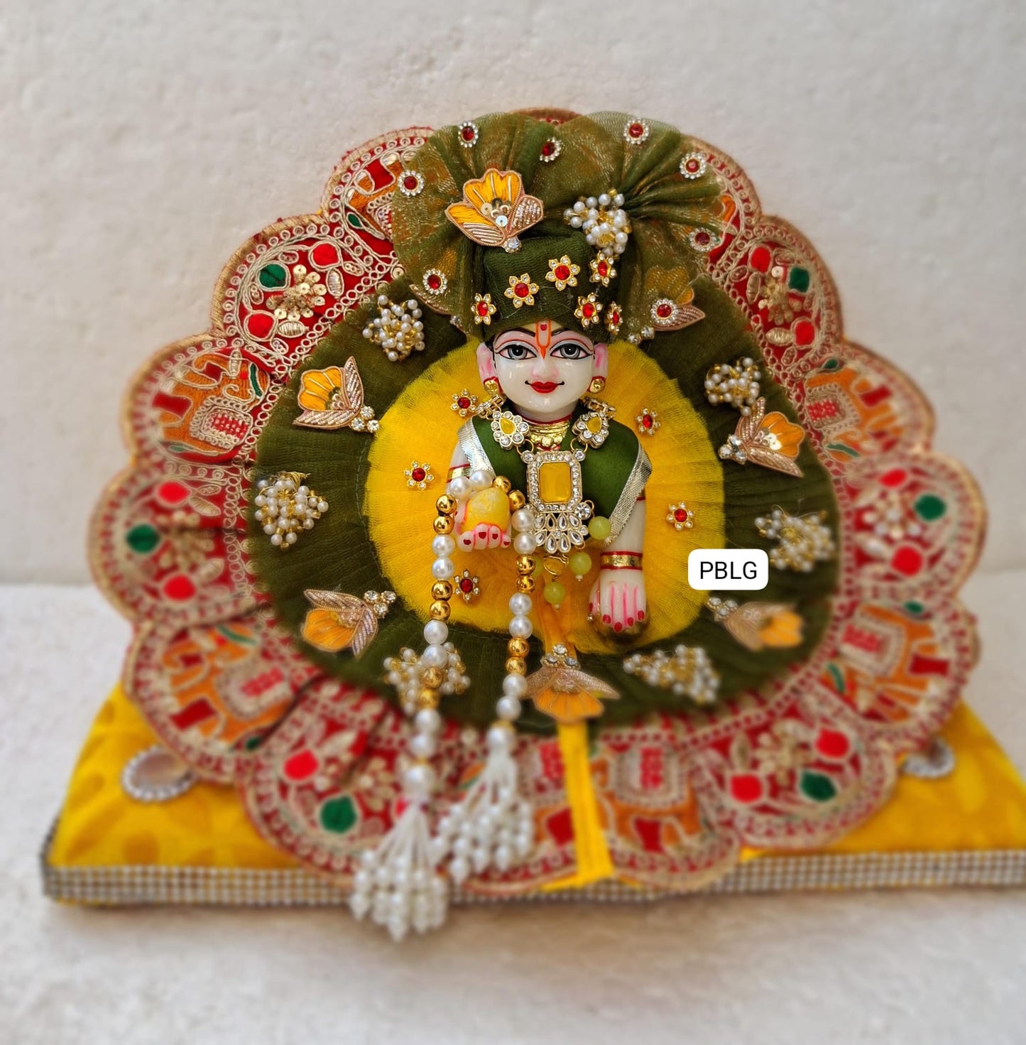 Mehndi- yellow heavy dress with pagdi