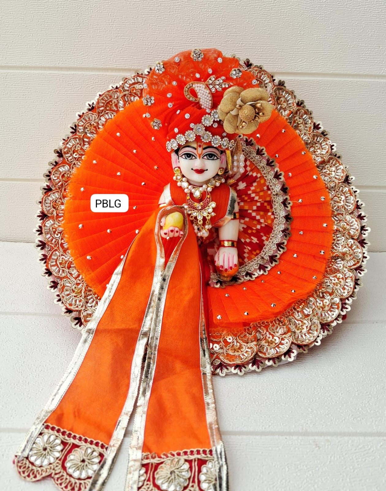 Orange heavy dress with pagdi and patka