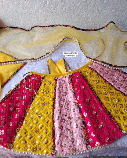 Multicolored heavy radhakrishna dress