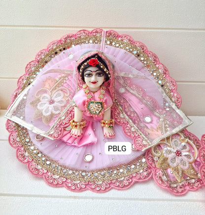 Pink heavy patka dress with duppata