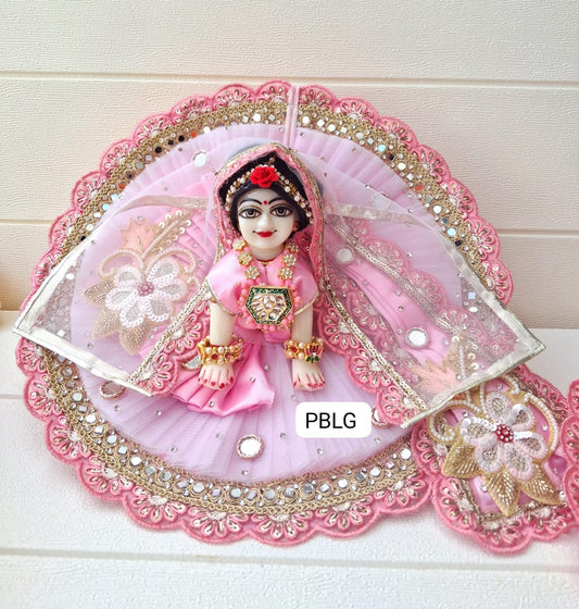 Pink heavy patka dress with duppata