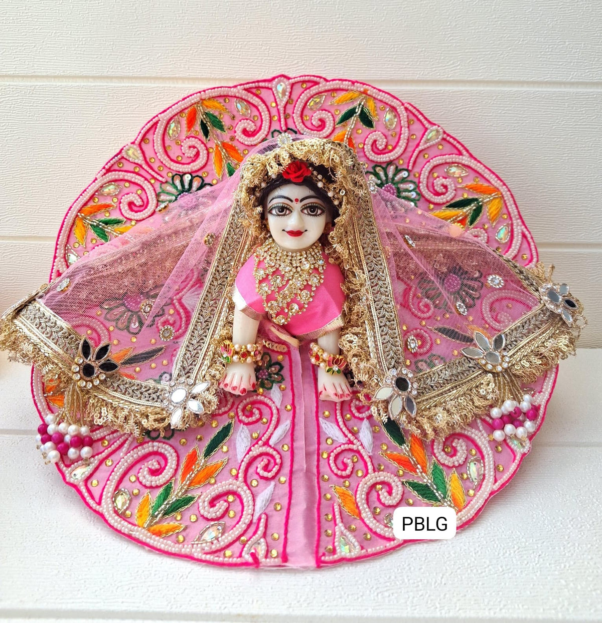Pink heavy handwork dress with duppata