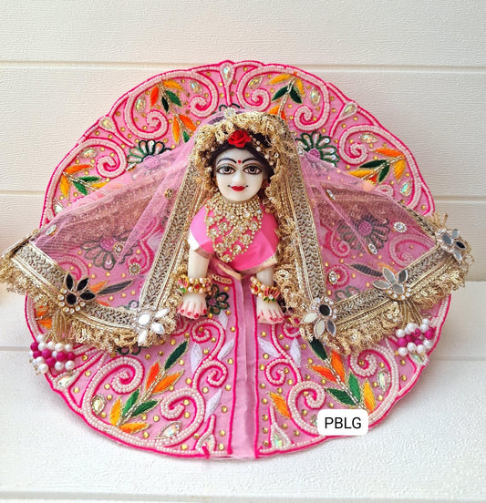 Pink heavy handwork dress with duppata