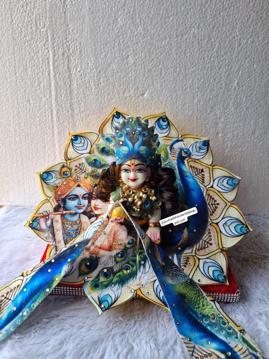 Peacock dress with mukut