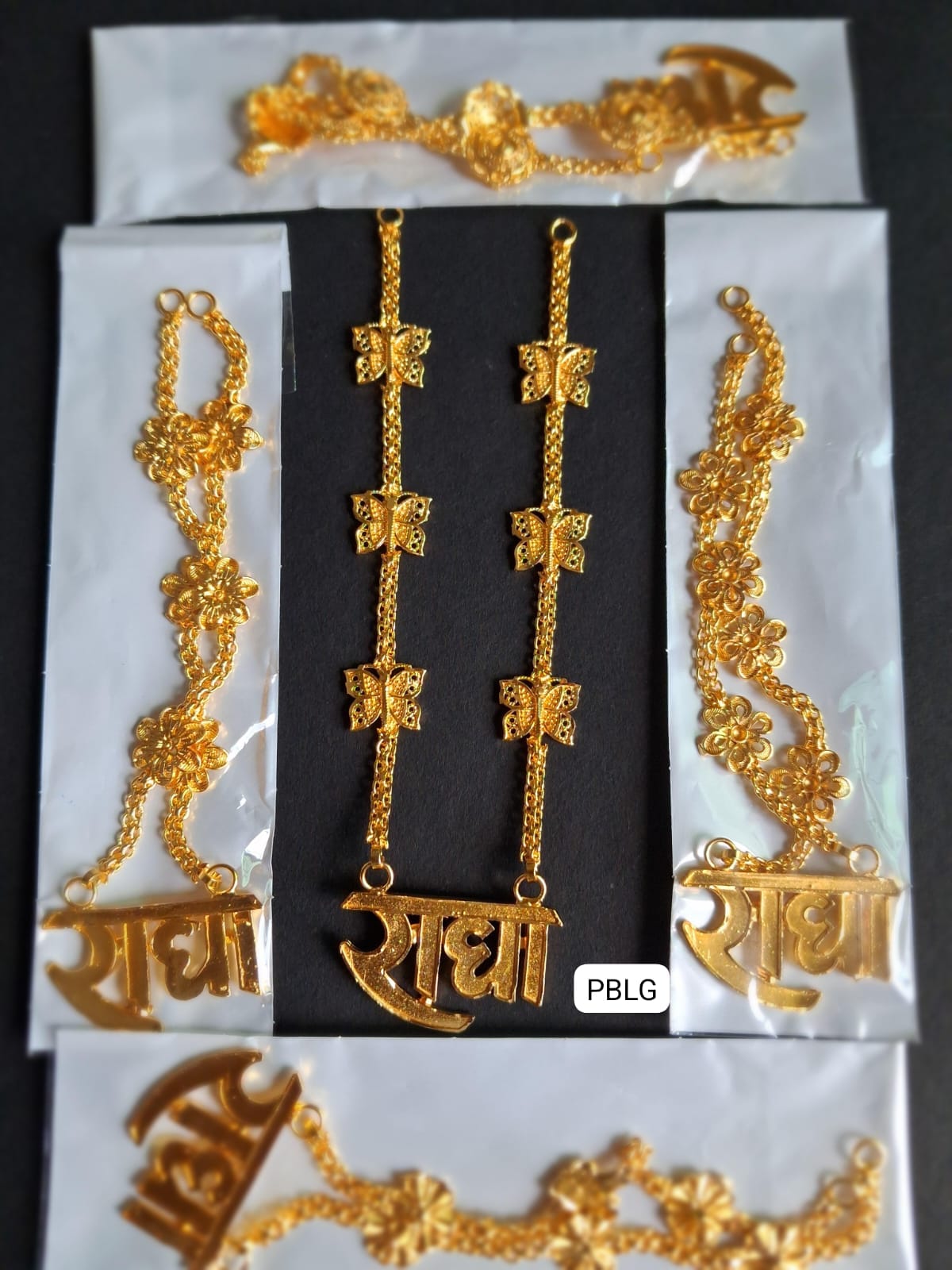 Radha naam long golden mala