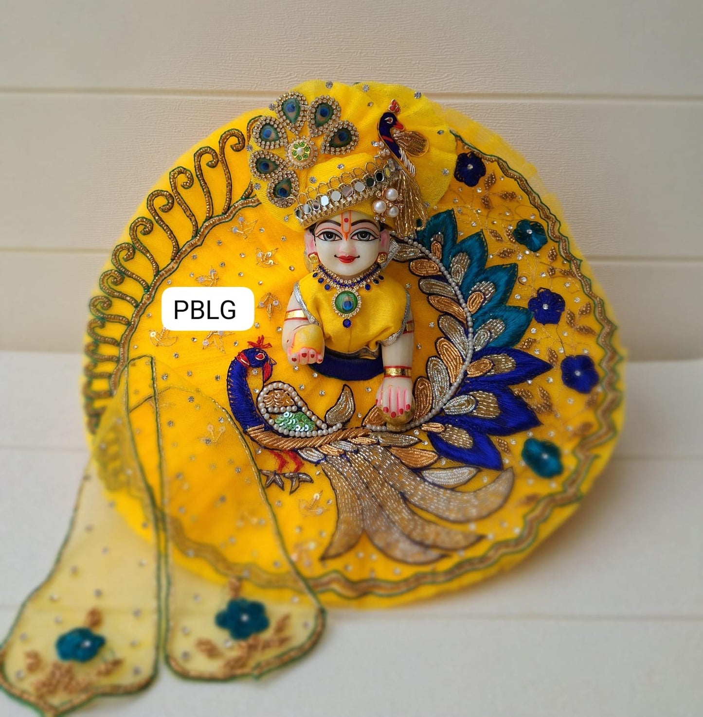 Heavy peacock handwork poshak