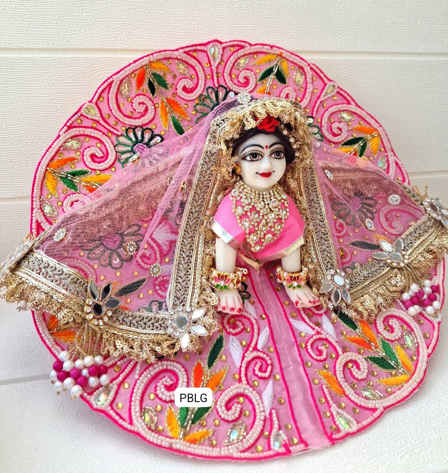 Pink heavy handwork dress with duppata