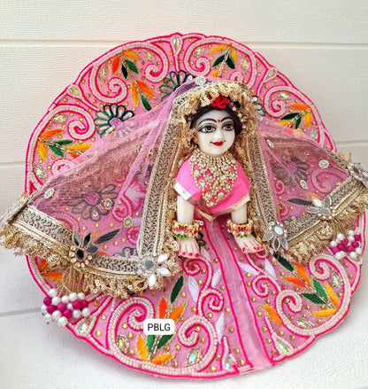Pink heavy handwork dress with duppata