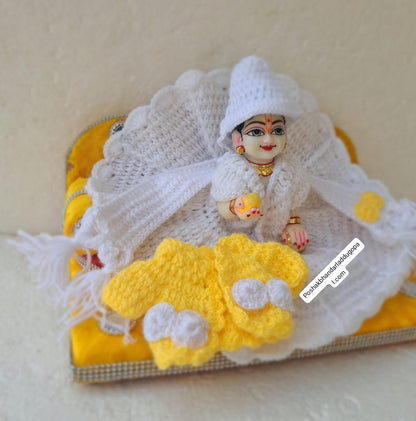 White dress with yellow jacket and muffler