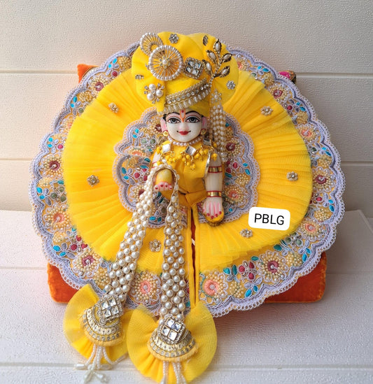 Heavy poshak with Pastel colour lace