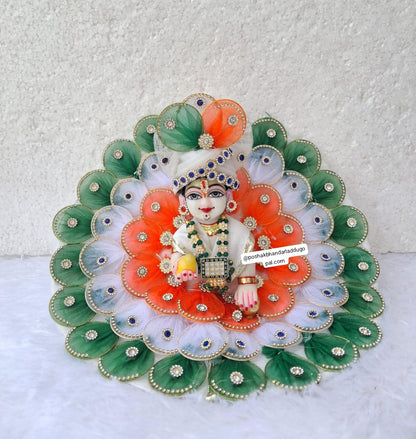Tricolor dress with pagdi