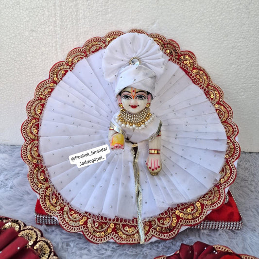 Organza dress with pagdi