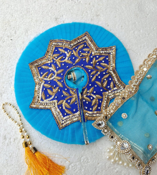 3/4 no. Sky blue handwork dress with duppata