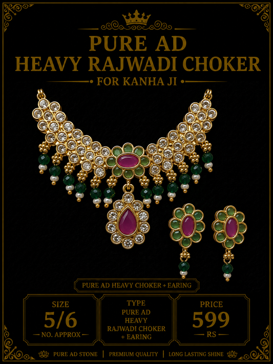 Pure ad heavy rajwadi choker + earing