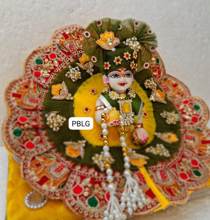 Mehndi- yellow heavy dress with pagdi