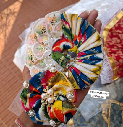 Multicolour poshak with pagdi