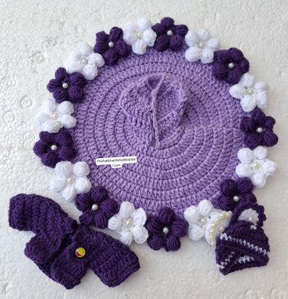 Woolen dress with jacket and pagdi look cap