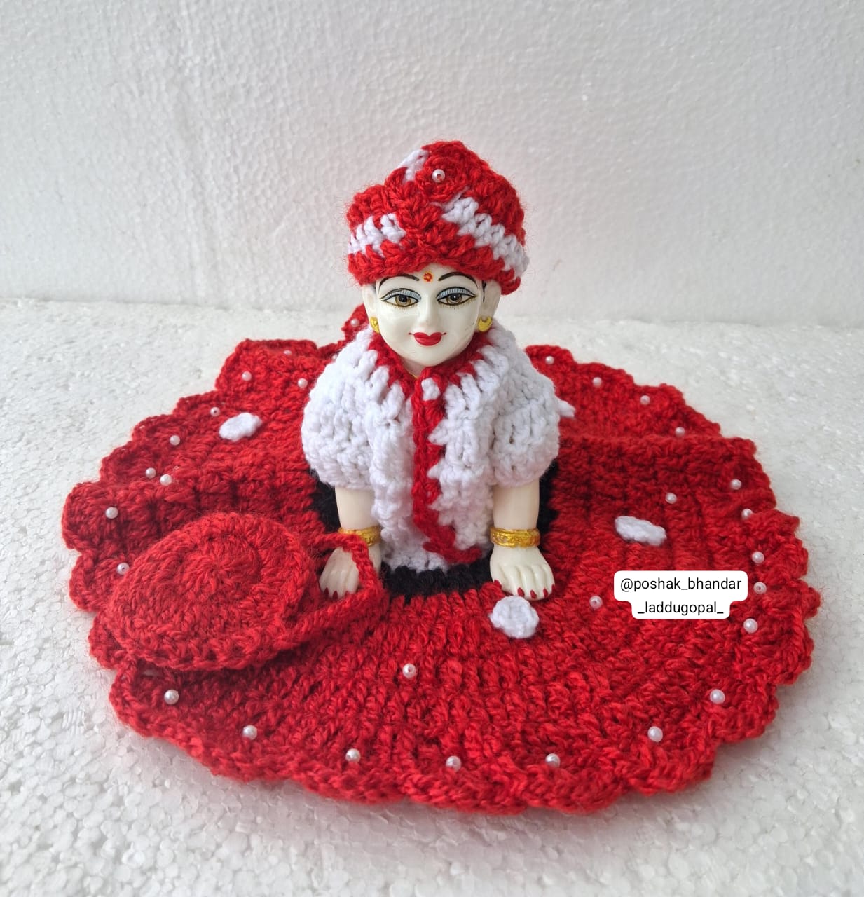 New Woolen dress with pagdi look cap and bag