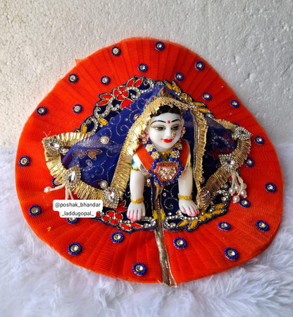Heavy handwork dress with heavy dupatta for radha ji 6 or 7 size