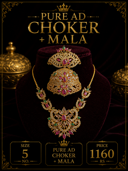 Pure ad mukut + mala set