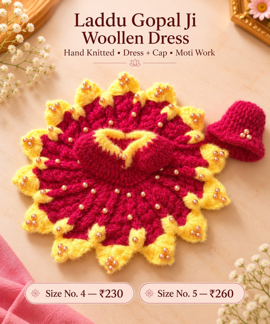 Moti Woolen poshak + cap ( 4/5 no. )