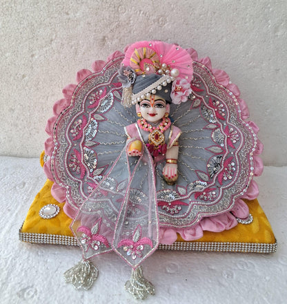 Grey pure handwork dress with pagdi and patka ( 6/7 no.)