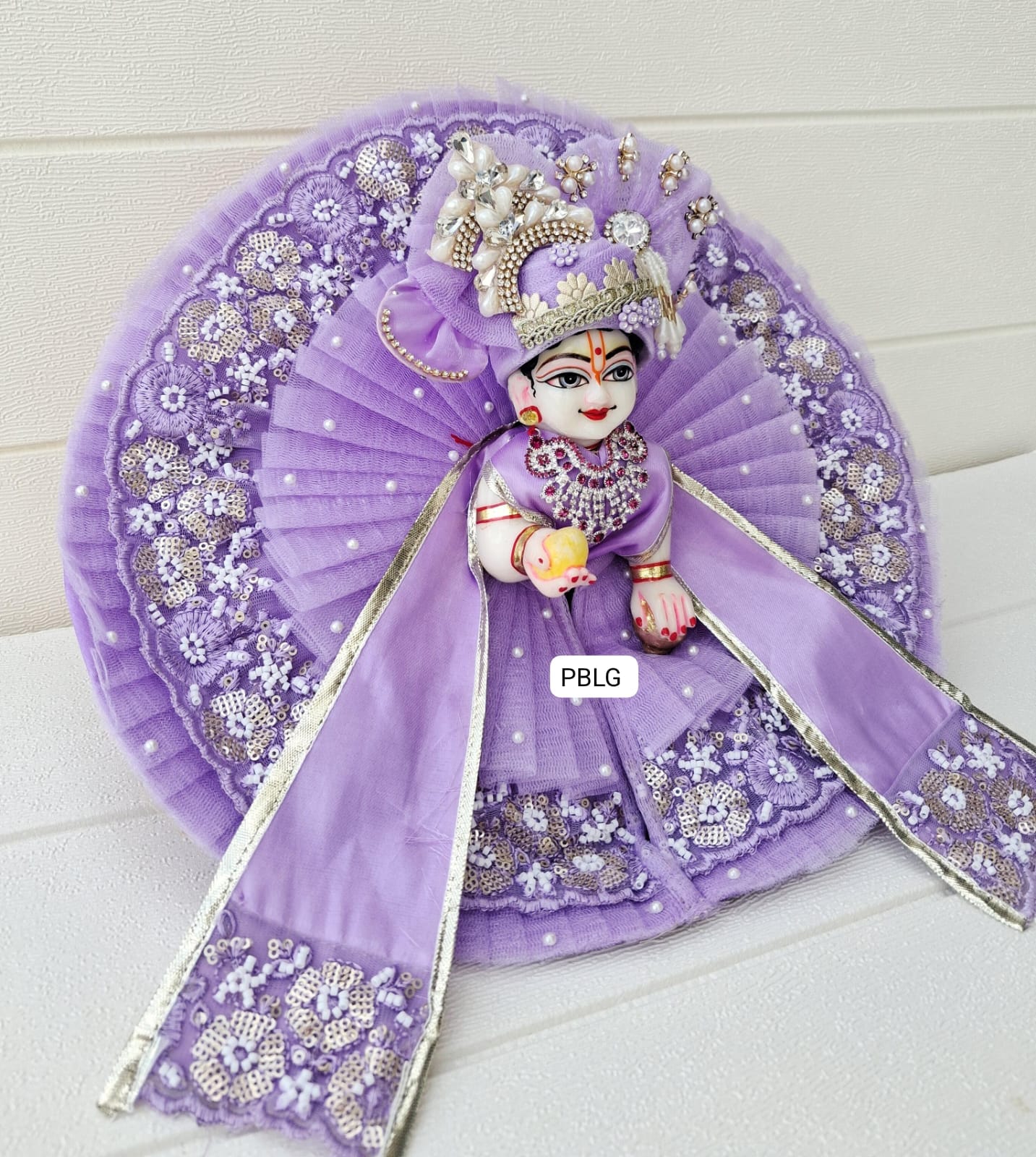 Lavender dress with pagdi and patka