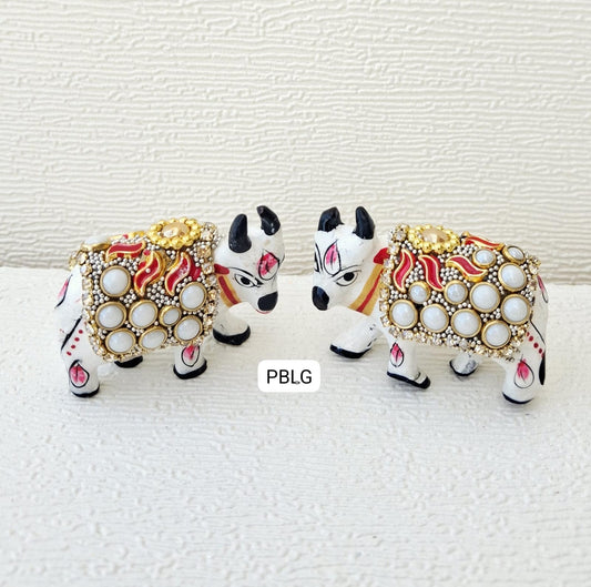 Meenakari metal cow