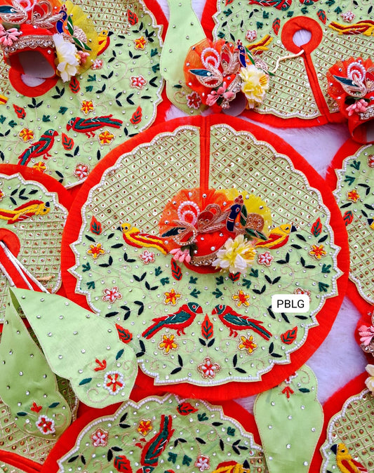 Parrot handwork dress with pagdi and patka