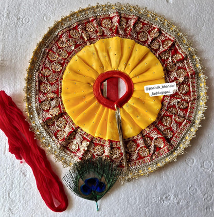 Red-yellow organza dress with Safa and kalangi